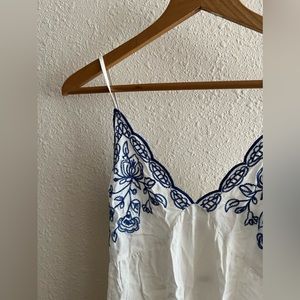 Blue and White Tank